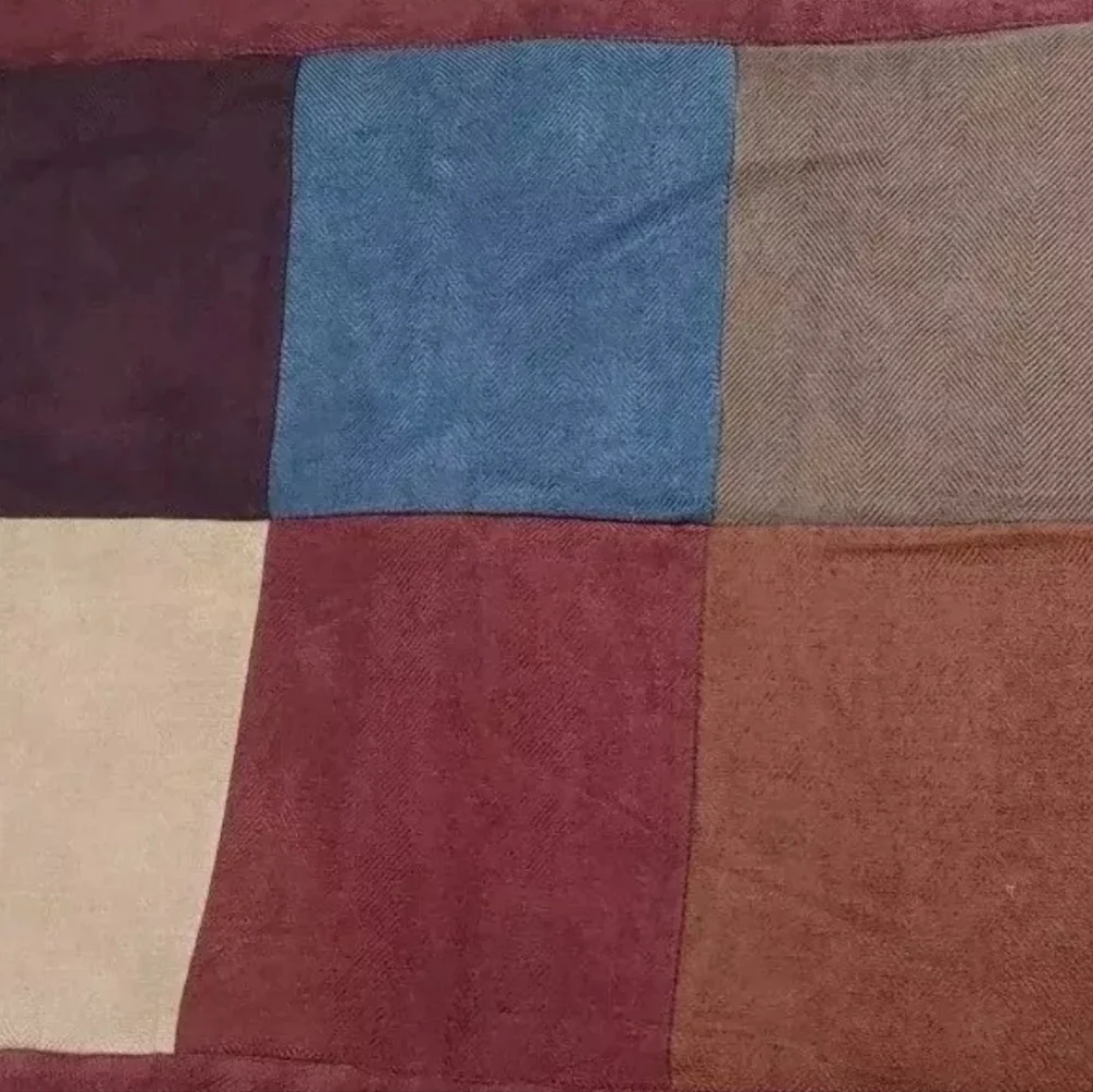Croscill Chenille Earthy Fall Patchwork Quilted 1 Pillow Sham Standard Sz 26/20